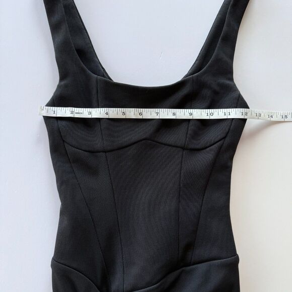 NWT The Mannei Wishaw Ruched Square Neck Scoop Back Maxi Dress in Black Size 2 - Picture 11 of 12